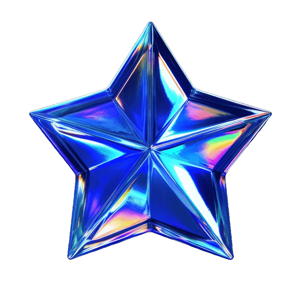 Luminous multi-faceted metallic star